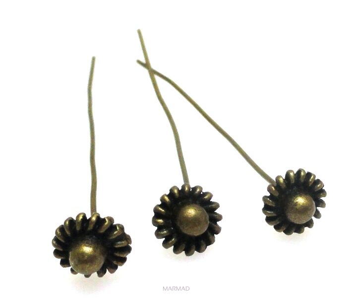 Ozdobna szpilka bali 5cm. - antyczny brąz 