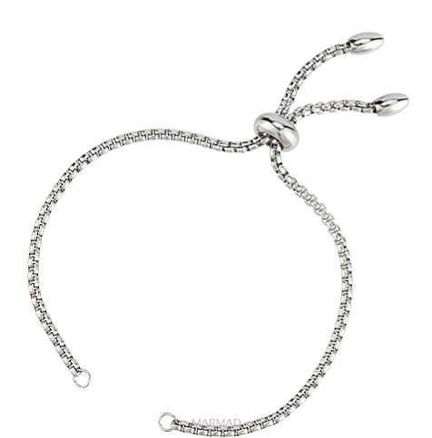 Baza do bransoletki oliwka- regulowana suwakowo- stal nierdzewna- kolor srebrny