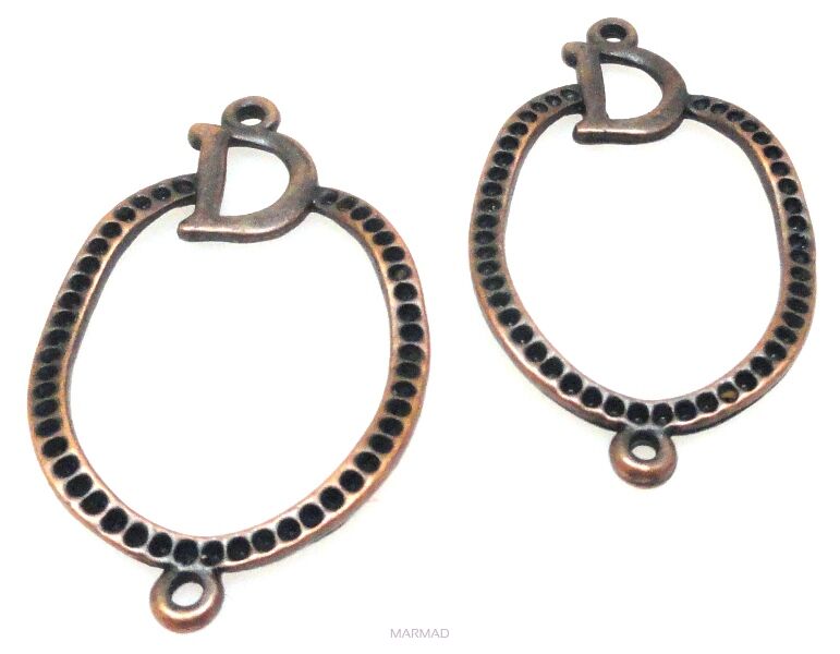 ILIGRAN Baza na wisior, kolczyki 40x25mm - red copper