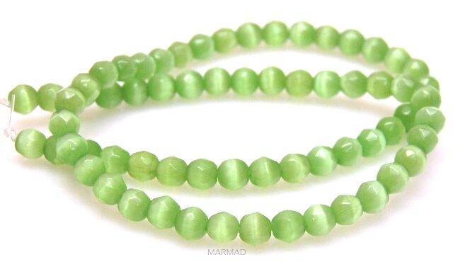 Uleksyt fasetowany - kula 6mm - jasno zielony