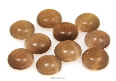 Kaboszon - uleksyt moneta 6mm - brązowy