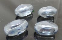 Orzech szklany księżycowy - 20x13mm - blue