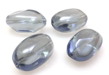 Orzech szklany księżycowy - 20x13mm - blue