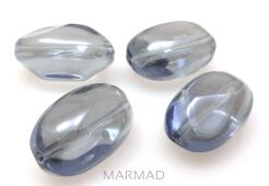 Orzech szklany księżycowy - 20x13mm - blue