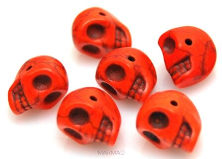 Howlit pomarańczowy - czaszka 14x10mm