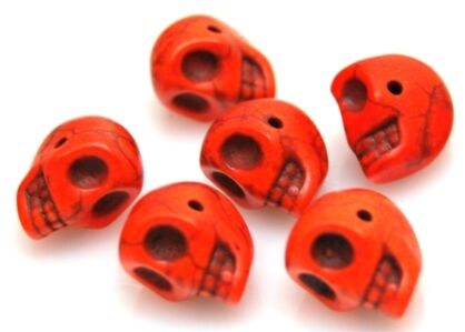 Howlit pomarańczowy - czaszka 14x10mm