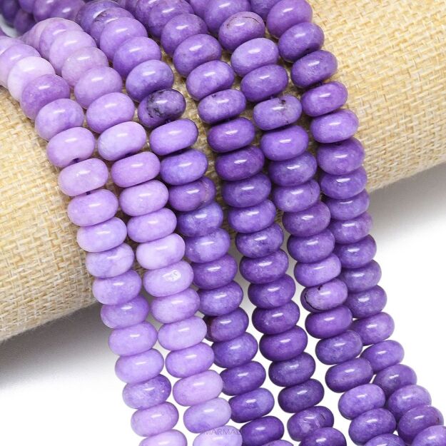 Jadeit malezyjski lawendowy- oponka 10x6mm