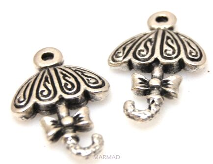 Zawieszka parasolka 28x18mm - srebrzona próba 999