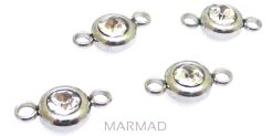 Łącznik z cyrkonią crystal 12x6mm Stainless Steel