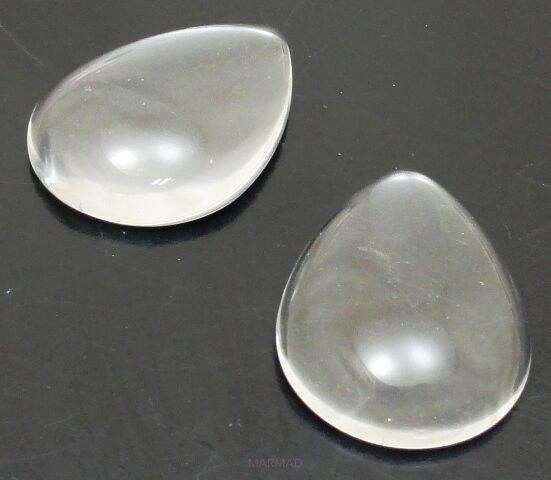 Kaboszon szklany przeźroczysty - kropla 25x18mm