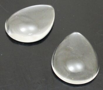 Kaboszon szklany przeźroczysty - kropla 25x18mm