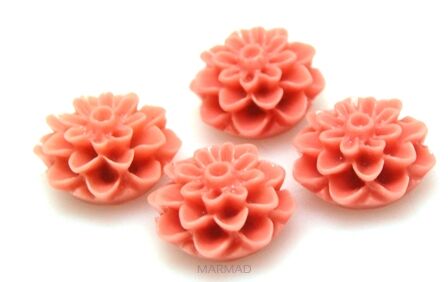 Kaboszon - kwiatek łososiowy 14mm