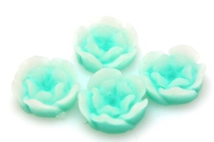 Kaboszon - różyczka pastelowo niebieska 12mm
