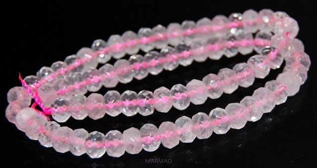 Kwarc różowy fasetowany - oponka 8x5mm