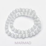 Kocie oko- uleksytowe - kula 8mm - białe - 2