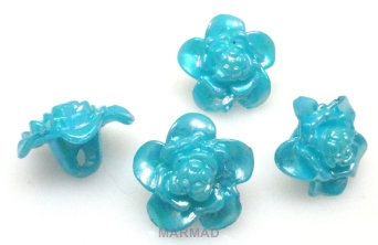 Guziki - kwiatek 17mm - niebieskie