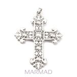 Krzyż z cyrkoniami crystal AB - 87x67mm - zawieszka