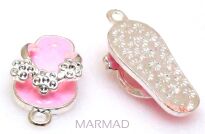 Zawieszka klapki japonki z cyrkoniami crystal - różowe