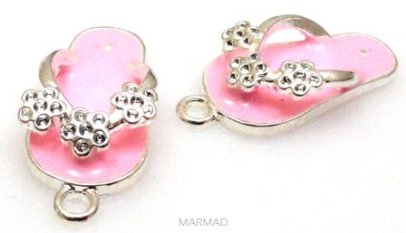 Zawieszka klapki japonki z cyrkoniami crystal - różowe