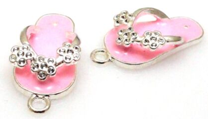 Zawieszka klapki japonki z cyrkoniami crystal - różowe