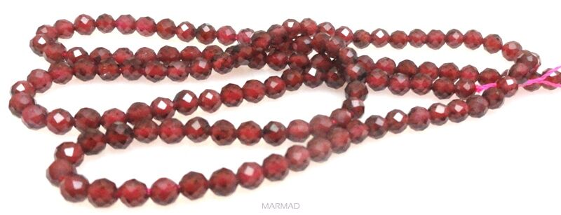 Granat fasetowany - kula 3mm