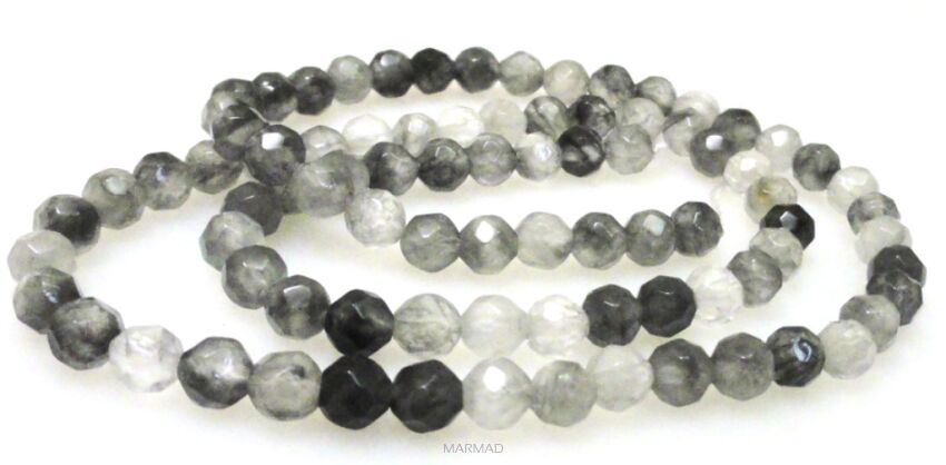 Kwarc szary fasetowany - kula 4mm