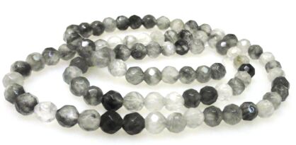 Kwarc szary fasetowany - kula 4mm