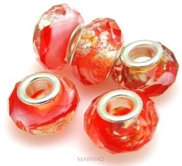 Kryształki fasetowane - przekladka do bizuterii modułowej - oponka 14x10mm - krystaliczna czerwień