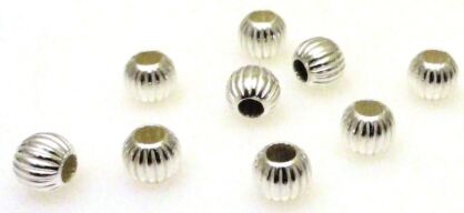 Kulka karbowana 4mm - srebro 925