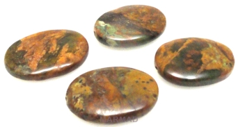 Jaspis impresja - owal 25x18mm - zestaw 4 sztuki