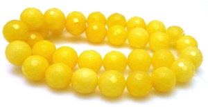 Jadeit fasetowany - kula 12mm - żółty