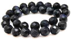 Kocie oko- uleksytowy fasetowany - kula 12mm - czarny