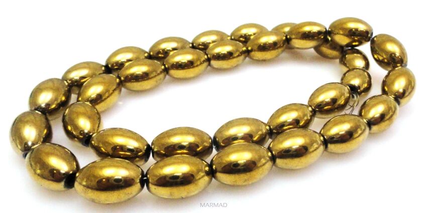 Hematyt złoty - oliwka 10x6mm