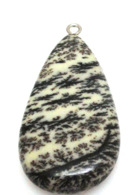 Jaspis z ogniwkiem na wisior - kropla 40x20mm