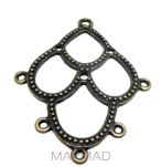 FILIGRAN Baza na wisior, kolczyki 44x34mm - antyczny brąz