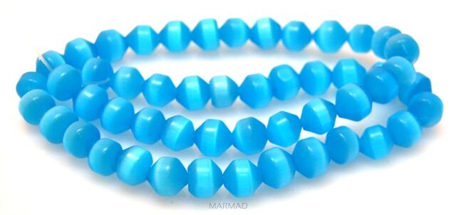 Kocie oko- uleksytowe - kula ze szlifem 8mm - jasno niebieski