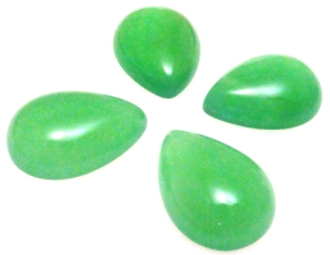 Kaboszon - agat zielony kropla 18x13mm