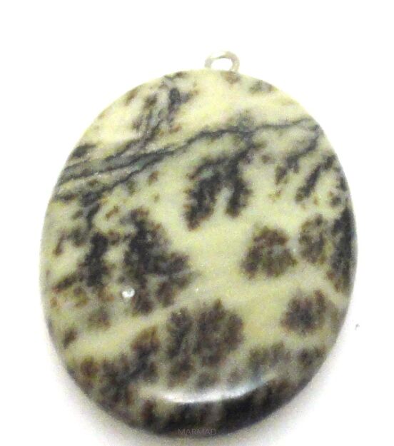 Jaspis z ogniwkiem na wisior - owal 40x30mm