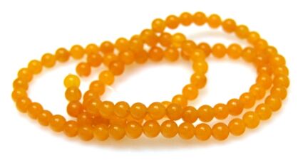 Jadeit - kula 4mm - żółty słoneczny