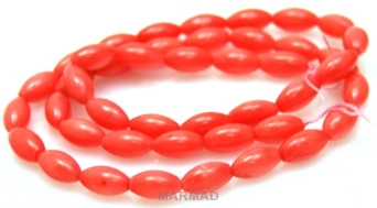 Koral naturalny pomarańczowo łososiowy - oliwka 9x5mm - II gatunek