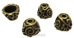 Czapeczki bali na korale kopuła 10mm - antyczny brąz