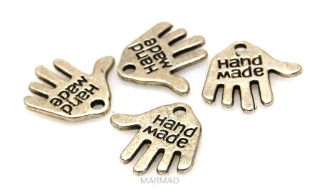 Element ozdobny do zawieszania - ręka 13x12mm