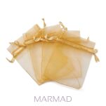 Woreczek ozdobny na biżuterię - 90x70mm- złoty- organza - 2