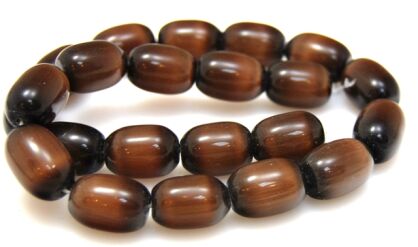 Kocie oko- uleksytowe - oliwka 18x13mm - brązowy