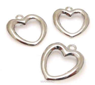 Element ozdobny do zawieszania - serce 18x15mm