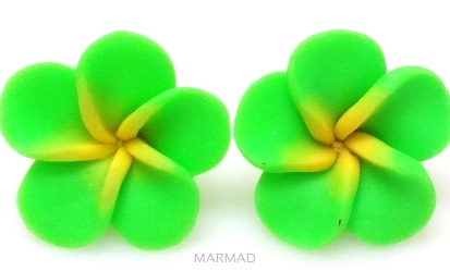 Handmade Polymer - kwiat 20mm - seledynowy