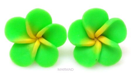 Handmade Polymer - kwiat 20mm - seledynowy