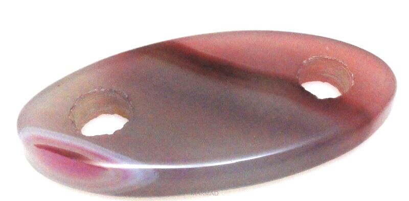 Agat - na wisior, klamra owal 60x29mm - dwa otwory