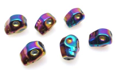 Hematyt - czaszka 10x8mm - tęczowy