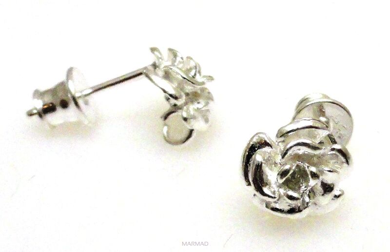 Bigle - sztyft z różyczką w komplecie z tulejką - srebro 925 - 1 para